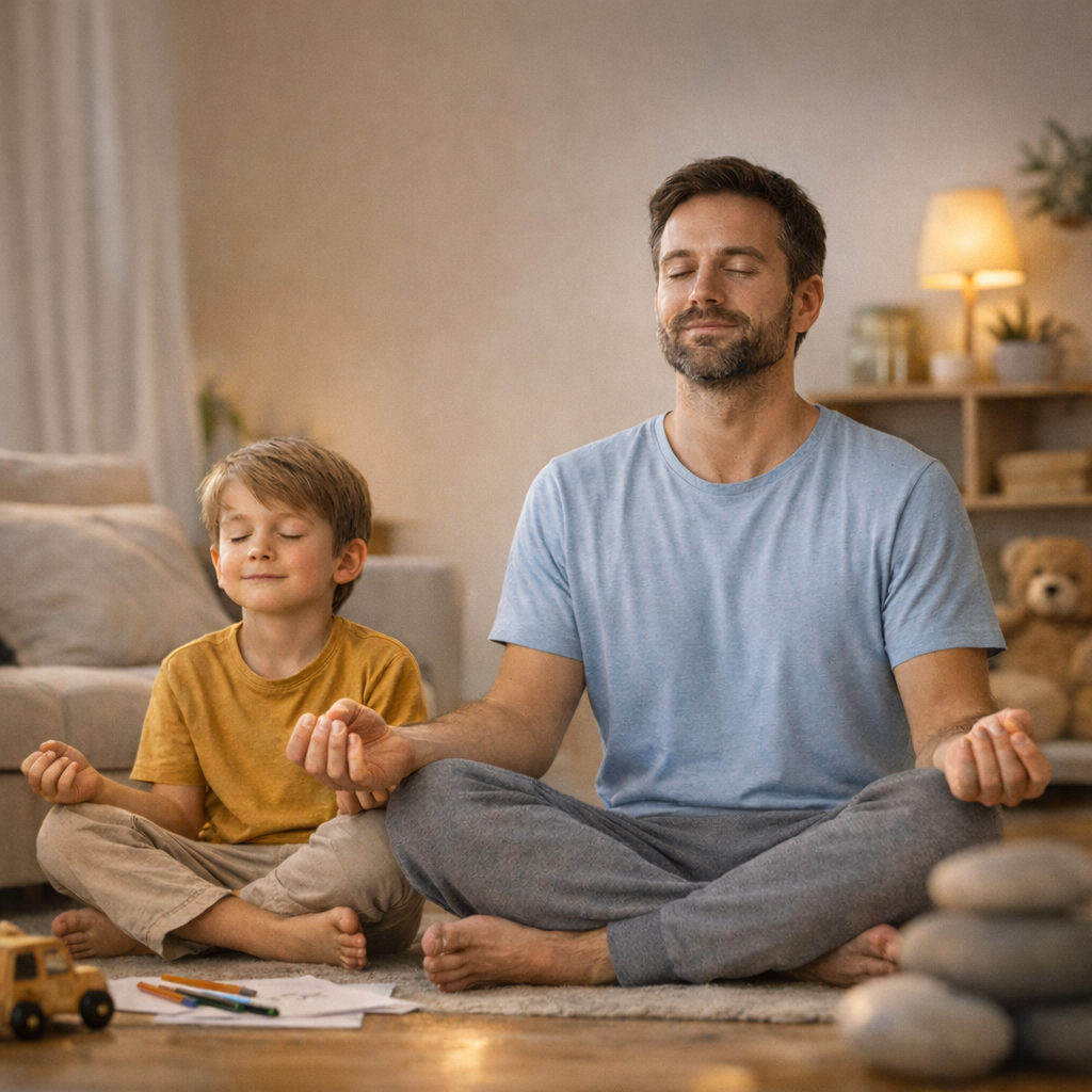 Méditation entre père et fils